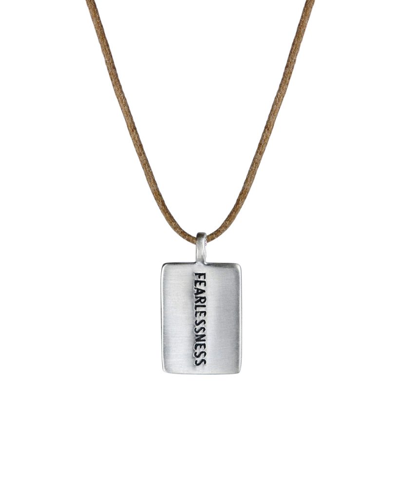JHF Fearless Tag on Cord | Sterling Silver