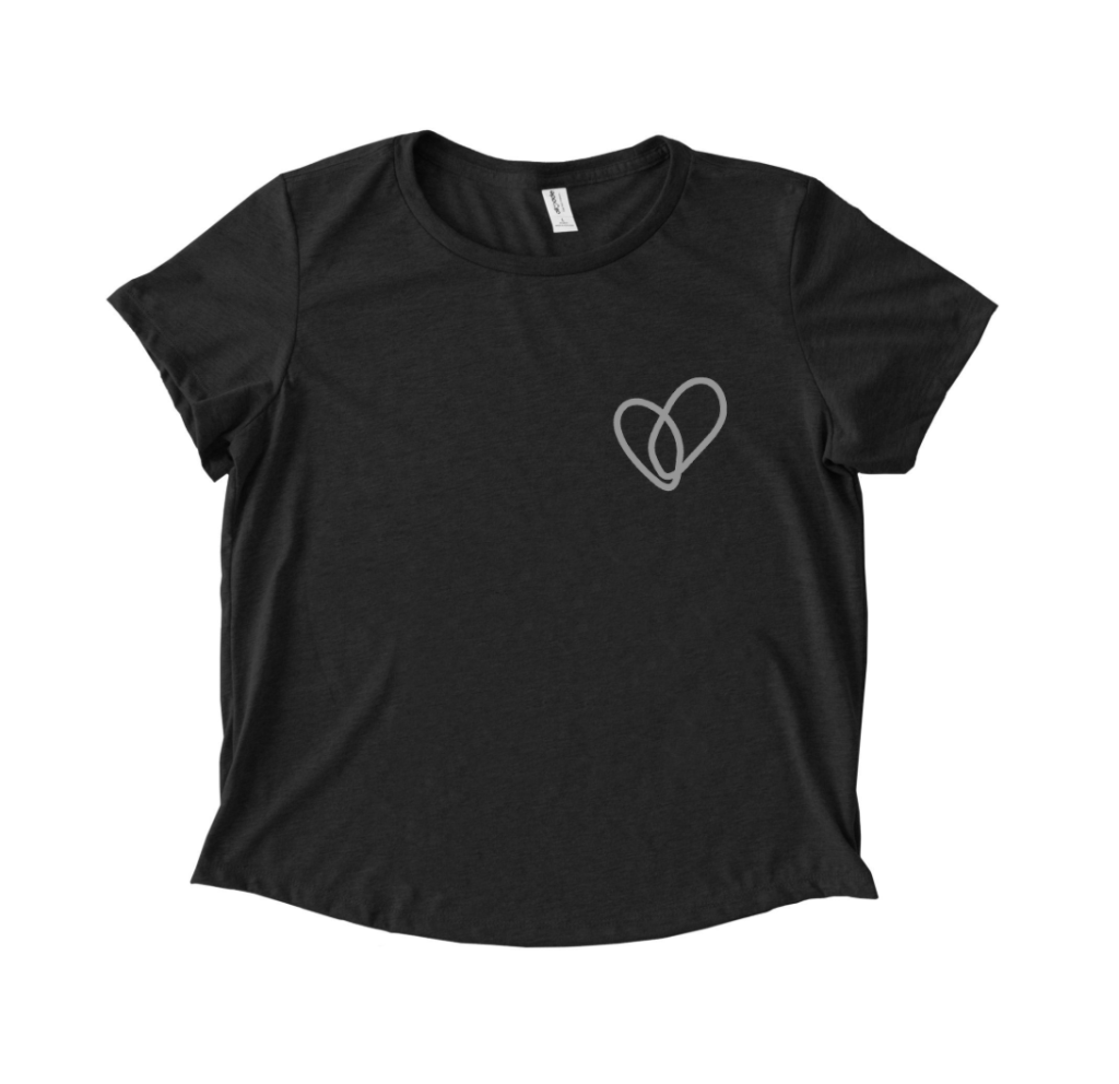 Silver Heart Tee Scoop Neck Tee