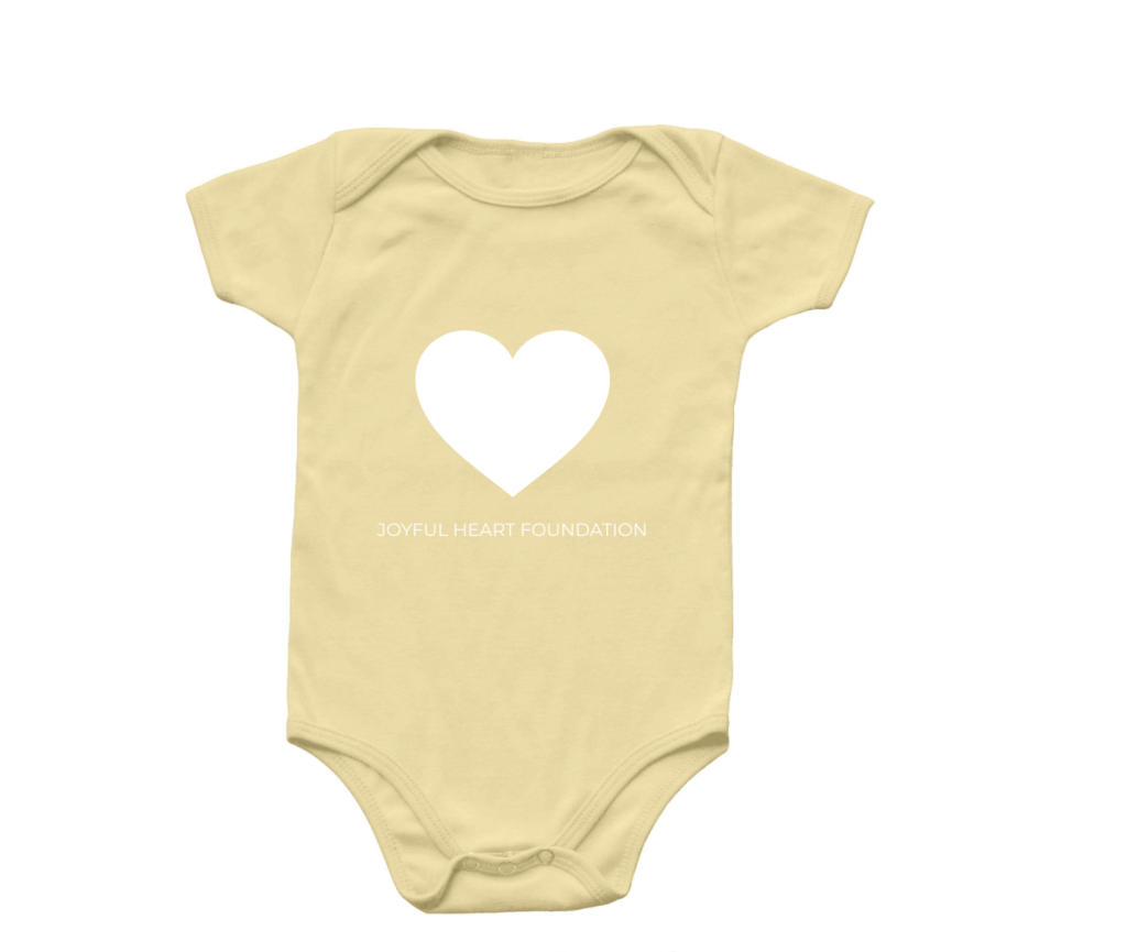 White Heart Baby Onesie